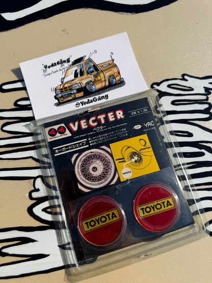 🛞 Vintage Toyota Wheel Center Cap Stickers (Set of 2) Made In Japan