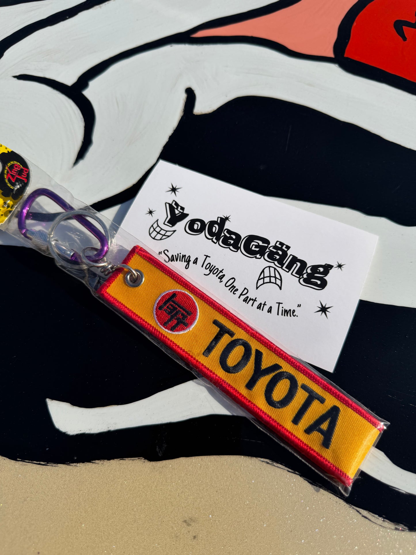 🔑 Toyota Fabric Keychain – Orange & Black