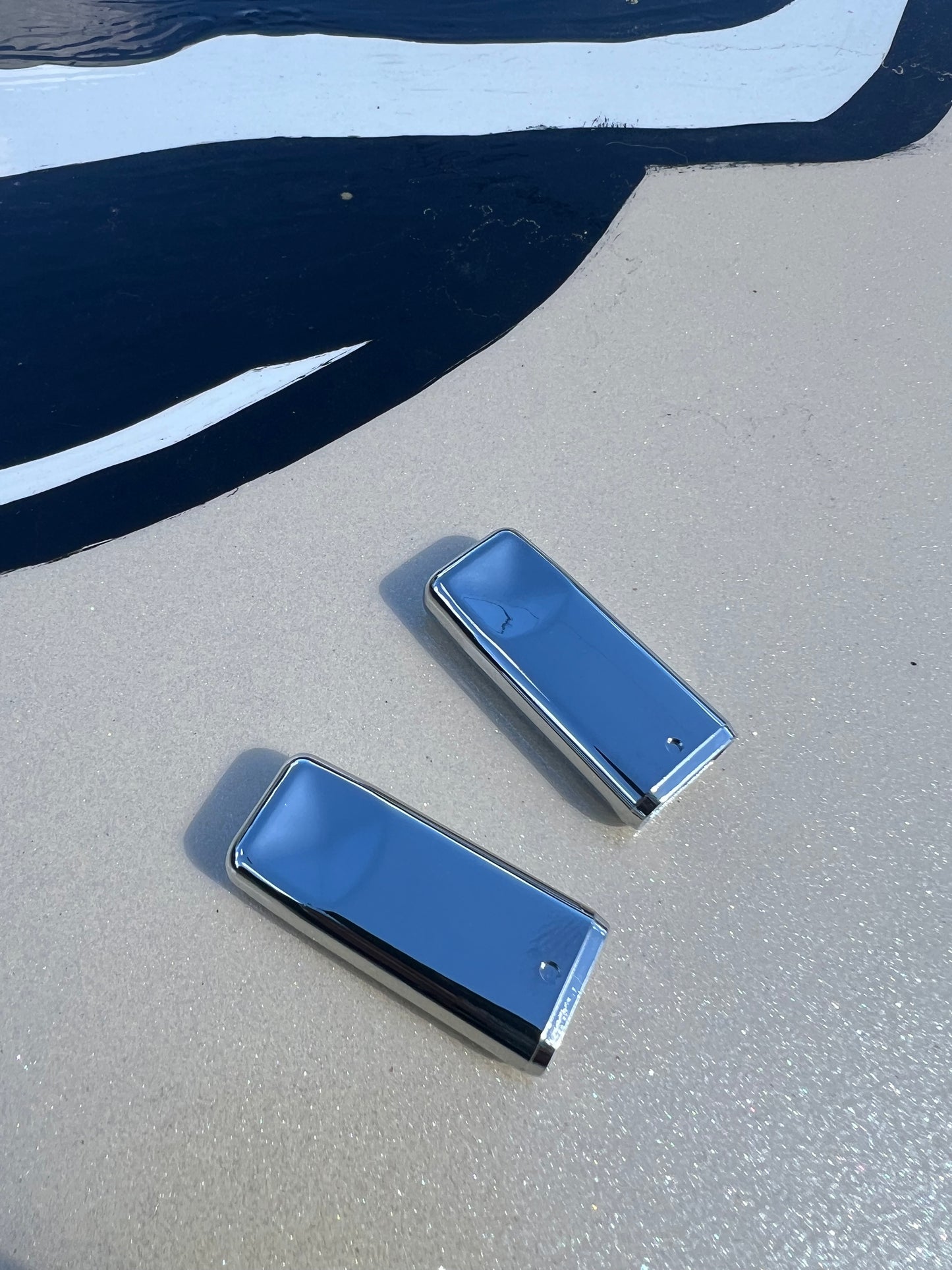 Chrome Door Lock Tabs Set (2)