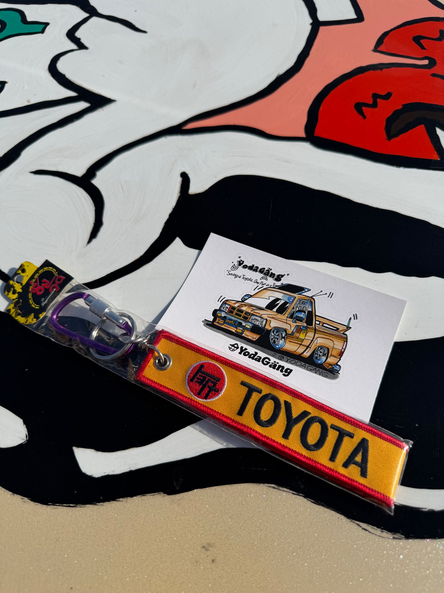 🔑 Toyota Fabric Keychain – Orange & Black