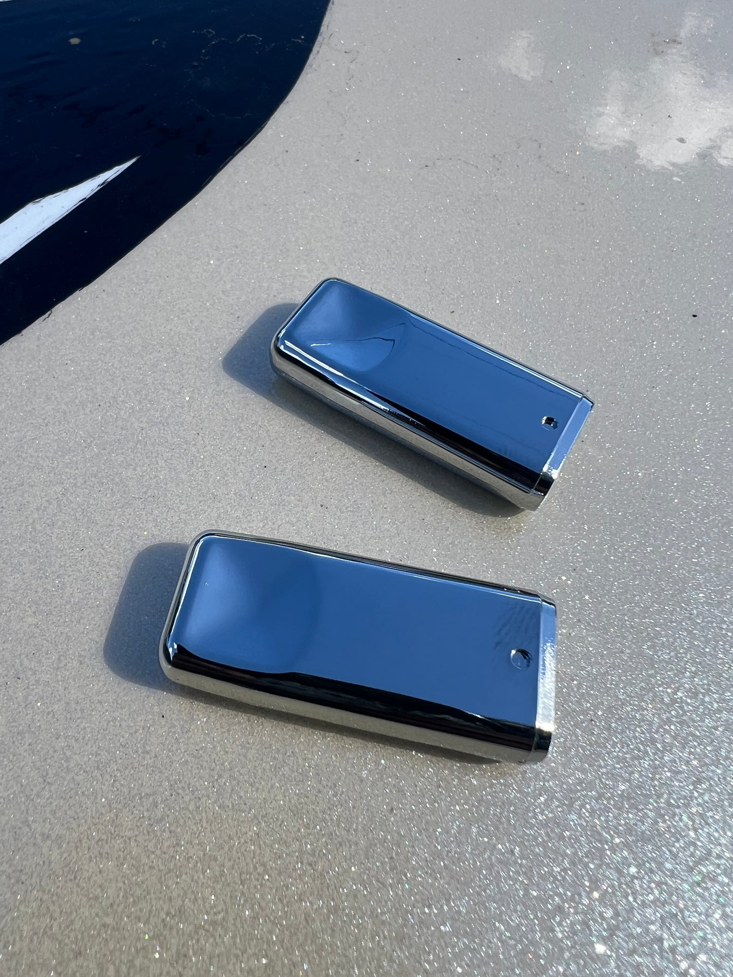 Chrome Door Lock Tabs Set (2)