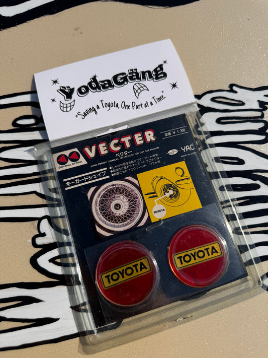 🛞 Vintage Toyota Wheel Center Cap Stickers (Set of 2) Made In Japan